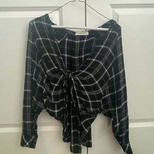 molly green tie front flannel